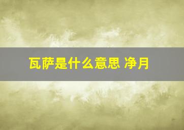 瓦萨是什么意思 净月